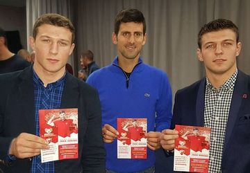 ​Đoković sa braćom Majdov u Beogradskoj areni gledao utakmicu košarkaša Crvene zvezde i CSKA iz Moskve