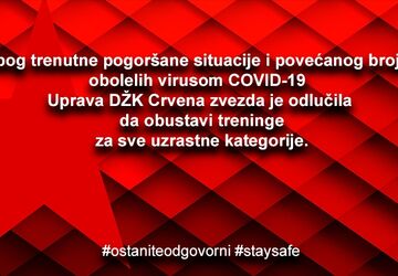 Otkazani treninzi  za sve uzrastne kategorije 